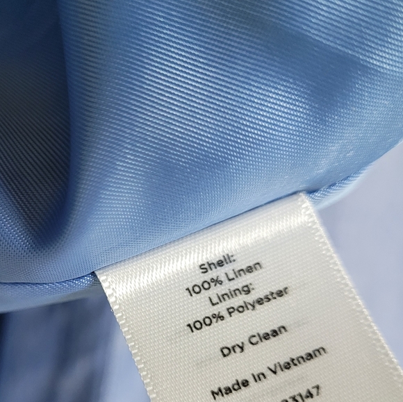 Talbots Petite 100% Linen Blazer Open Front 3/4 Sleeve Fully Lined Size 14P - Picture 8 of 8